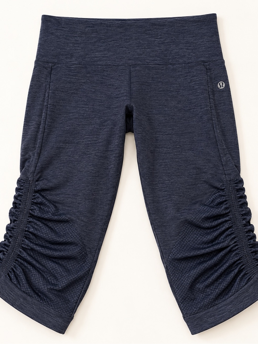 lululemon athletica Navy Ruched Side Capri Leggings